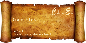 Cser Elek névjegykártya